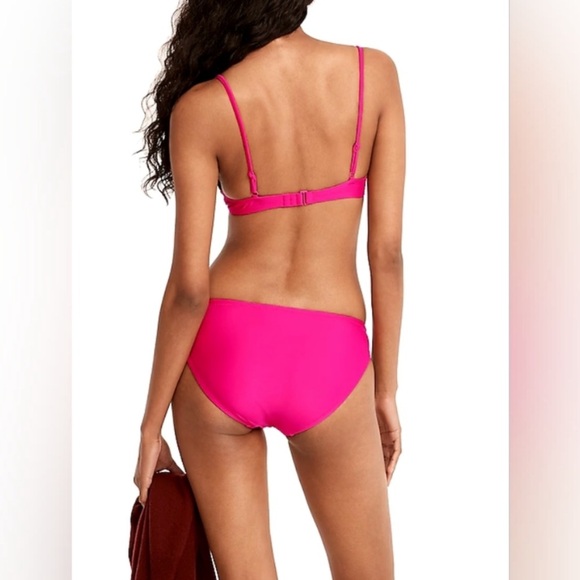 NWT J. Crew Pink Curved Waist Cheeky Bikini Bottoms - Picture 2 of 4